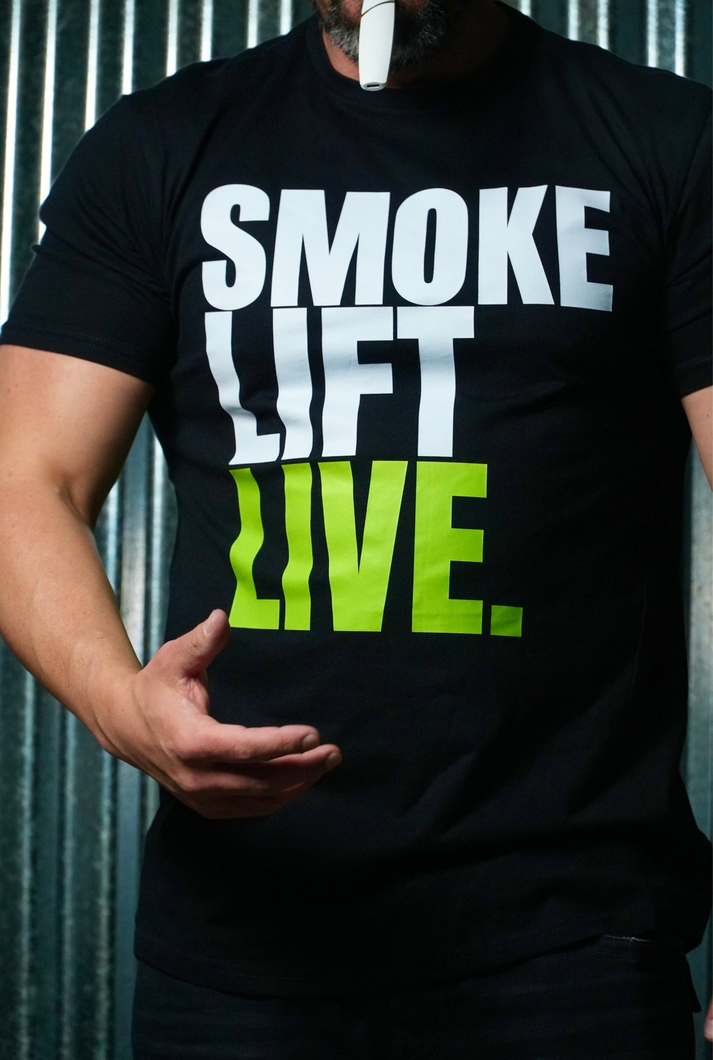 SMOKE. LIFT. LIVE. Black Tee Shirt